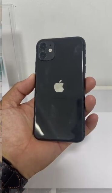 бу телефоны айфоны: IPhone 11, Колдонулган, 128 ГБ, Jet Black, Коргоочу айнек, Каптама, 78 %