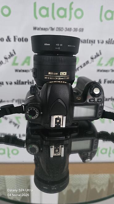 monitor qiymetleri: Nikon D80 DSLR fotoaparat + AF‑S NIKKOR 35mm f/1.8G üzərində kart və — 1