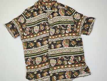 brązowa bluzki z krótkim rękawem: Koszula Damska, M, stan - Dobry