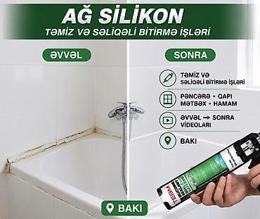 ağ qapı: Peşəkar silikon xidmətləri – təmiz və səliqəli bitirmə işləri — 2
