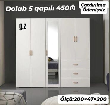 Dolablar: *Dolab 5 qapılı💫450Azn* ▫️Rəng seçimi sərbəst ▫️İstehsal Rusiya