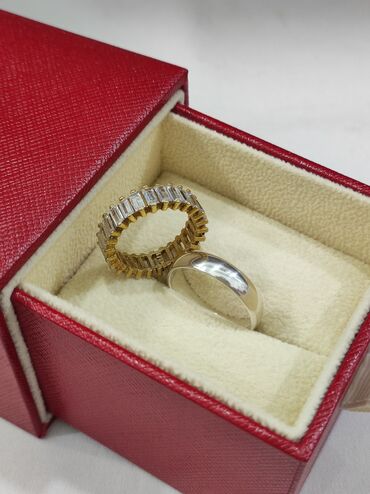 Браслеты: Серебряные парные кольца Серебро напыление жёлтое золото 925 пробы