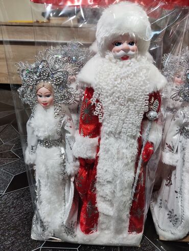 Товары для праздников: Керамические новогодние куклы под ёлку. Высота : деда мороза - 39 см