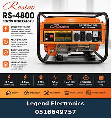 duru yag: Elan başlığı: Benzin generatoru Rostov RS-4800 3.5 kVt 220 V Elan — 1