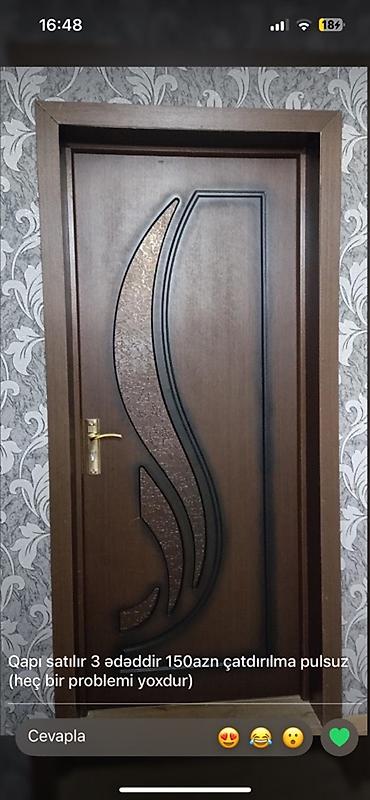 gence yemek sifarisi: Məhsul: Otaq qapısı (3 ədəd) - Material: Ağac əsaslı, qəhvəyi ton - — 1