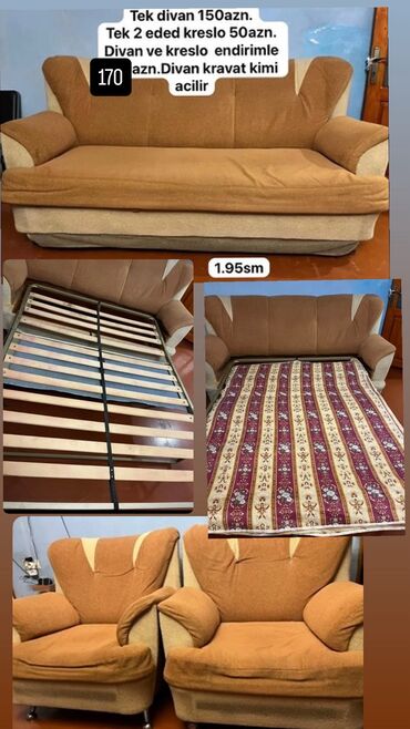 kreslo tek: Di̇van-kravat, Divan, Açılan