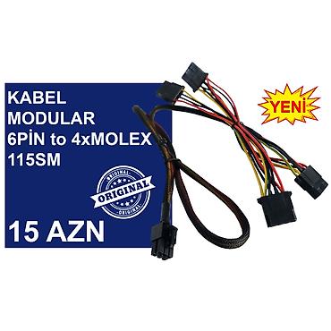 6 pin: Kabellər "6PİN MALE to 8PİN MALE/MOLEX/SATA Original” MƏHSULLAR TAM — 4