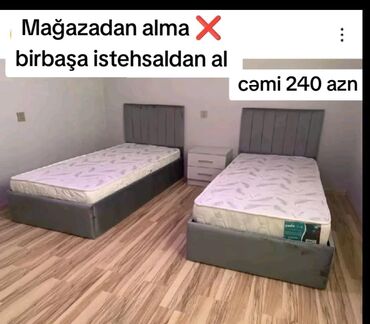 Çarpayılar: Yeni, Təknəfərlik çarpayı, Bazalı, Matras ilə, Siyirməsiz, Azərbaycan — 12