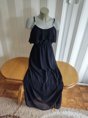 negliže haljina: L (EU 40), color - Black, Evening, With the straps