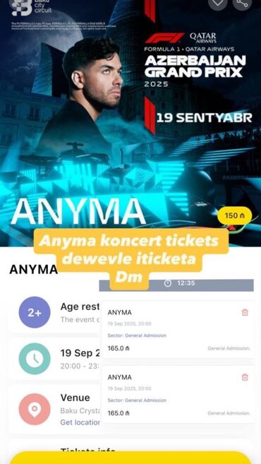 CD, DVD disklər və kassetlər: Anyma 19 sentyabr biletler