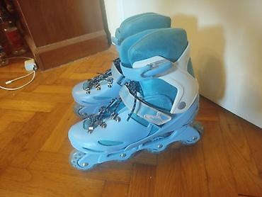 Roleri i rolšue: Podesivi roleri 36-39 plavi,tockici za rolere - ko novi Deciji — 22
