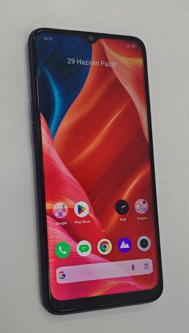 duyme kamera: Realme 5, 64 GB, rəng - Çəhrayı, Düyməli, Barmaq izi, Face ID