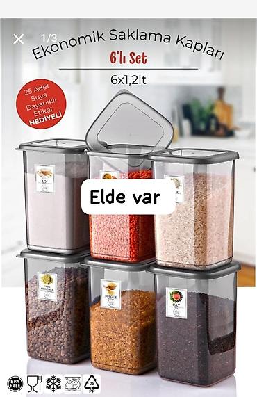 Ekonomik Saxlama Qabları – 6-lı set - Həcm: hər biri 1,2 litr (6x1,2 lalafo.az -da Ekonomik Saxlama Qabları – 6-lı set - Həcm: hər biri 1,2 litr (6x1,2