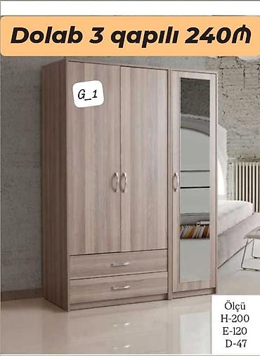 Paltar dolabları, qarderoblar: G_1 geyim dolabları Model 1 – 2 qapılı (ağ) - Ölçü: 200 × 90 × 47 sm — 11