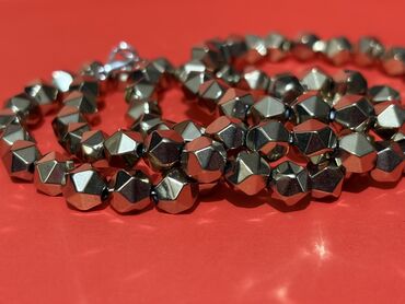 Bijuteriya dəstləri: Hematit daşlardan hazırlanmış bəzək dəsti - Tərkib: metalik parıltılı — 9