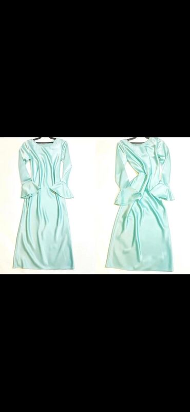 купить платье из итальянского шелка: Вечернее платье, Классическое, Средняя модель, Шелк, С рукавами, S (EU 36)
