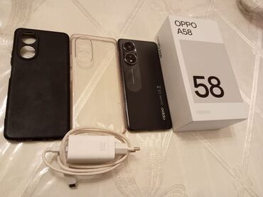 Oppo: Oppo A58 4G, 128 GB, rəng - Göy, Barmaq izi, Sənədlərlə, Face ID