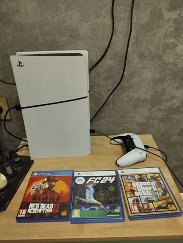 playstation sükan: PS5 Slim diskli versiyon sadəcə 1 original Dualsense ilə çox az