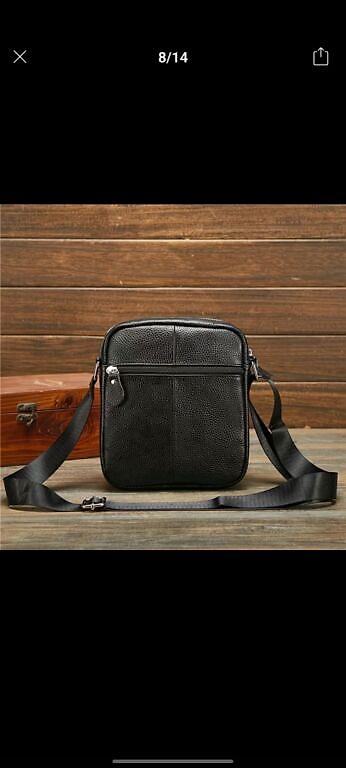 Классические сумки: Мужская черная и коричневая наплечная сумка прямоугольной формы с — 10