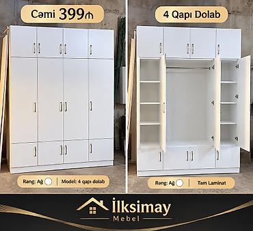 qapi demir qapi seyf qapi: Məhsul: 4 qapılı şkaf (İlksimay Mebel) - Material: Tam laminat - — 5
