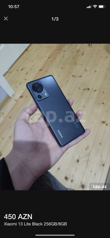 yeni soyuducular: Xiaomi 13 Lite, 256 ГБ, цвет - Черный, 
 Отпечаток пальца, Кнопочный, Face ID