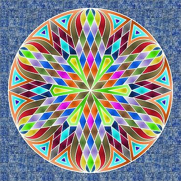 Şəkillər, tablolar: Rəngli mandala divar sənəti – 4 ədəd rəqəmsal illüstrasiya dəsti — 5