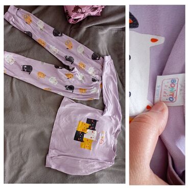 пижамы детские: Комплект, цвет - Фиолетовый, Б/у