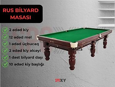billiard masası: Rus və Amerkanka Mərmər Bilyard Masası – Premium Keyfiyyət Yüksək — 1