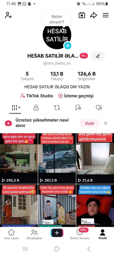 texno pova 5: TikTok hesabı satışa çıxarılıb. Bu hesab 13.1 milyarddan çox