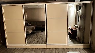 İşlənmiş, 4 qapılı, Güzgülü, Bej, Taxta, Kupe, Düz dolab