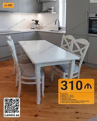 Məhsul: Masa Dəsti (Kod: 3422) - Tərkibi: 1 ədəd masa + 4 ədəd stul -