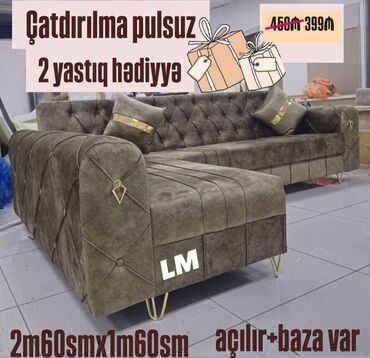 Masa və oturacaq dəstləri: Künc divan, Yeni, Açılan, Bazalı