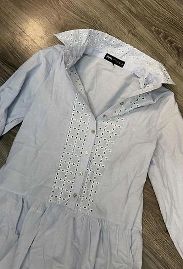 pull and bear dukserice: Lagana Zara letnja haljinica, mešavina pamuka i poliestera, veličine — 5