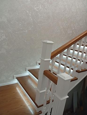 Деревянные лестницы: Деревянная лестница Для дома, Вид дерева: Орех, Форма лестницы: Много-маршевая, Стиль: Классический — 2