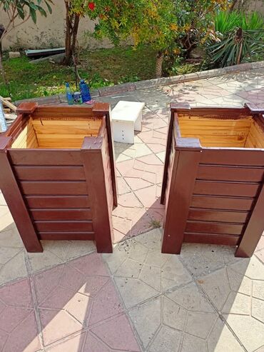 Ağaclar: Taxta dekorativ çiçək qabları / planşterlər - Material: təbii ağacdan