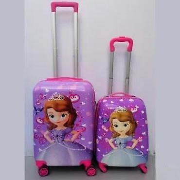 Rančevi, torbe i koferi: Dečiji set kofera sa motivom Sofije Prve, idealan za putovanja. Set — 17