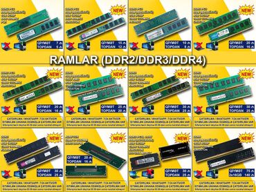 ddr4 4gb 2133: Operativ yaddaş (RAM) Kingston, 8 GB, 1600 Mhz, DDR3, PC üçün, Yeni