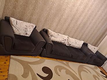 3 hissəli yumşaq mebel dəsti - Tərkibi: 1 böyük divan + 2 kreslo -