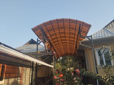 Навесы: Навес, Арочный, Металл, Поликарбонат, Установка — 7