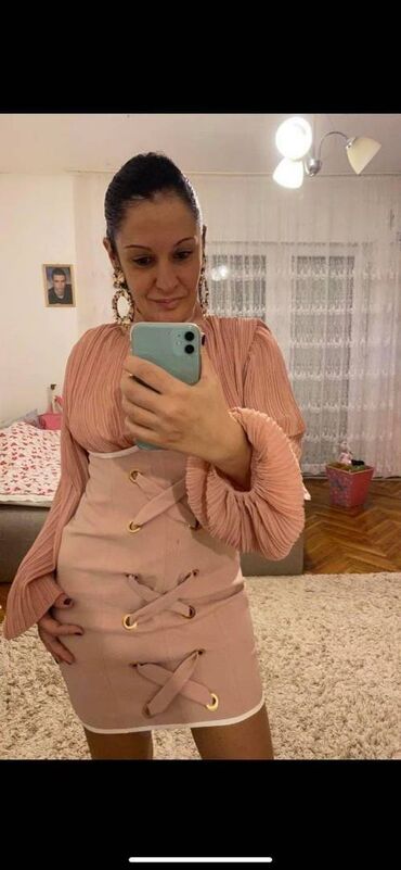 Haljine: M (EU 38), bоја - Roze, Koktel, klub, Dugih rukava — 2