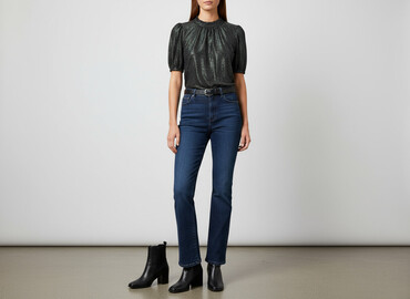 t shirty z falbanka przy rękawie: H&M, Women's blouse, size S