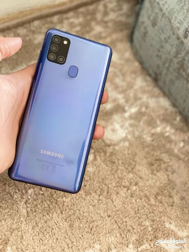 ucuz telfunlar: Samsung Galaxy A21S, 64 GB, rəng - Göy, İki sim kartlı