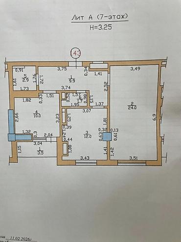 120: 2 комнаты, 64 м², 7 этаж, Свежий ремонт — 8
