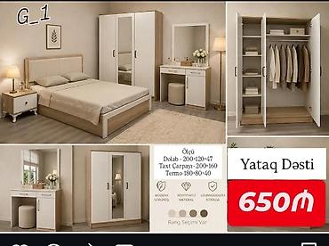 qapi taxta: Yataq Dəsti – G_1 modeli Tərkibi: - Taxt çarpayı 200×160 - Dolab — 1