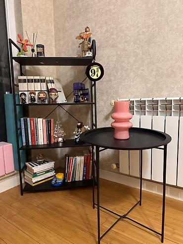 boyama seti: Metall yan masa – müasir dizayn - Rəng: mat qara - Material: toz — 1