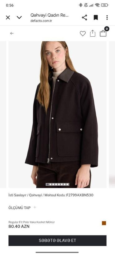 Paltolar: Palto, Defacto, L, rəng - Qəhvəyi — 2