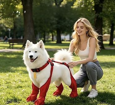 Geyimlər: 🐶 İtlər üçün yağışdan qoruyucu ayaqqabı — L razmer Yeni, istifadə — 2