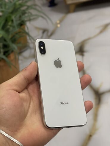 Apple iPhone: IPhone X, 256 GB, Gümüşü, Simsiz şarj, Face ID, Sənədlərlə