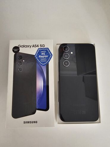 сотовые телефоны в рассрочку: Samsung Galaxy A54 5G, Колдонулган, 256 ГБ, түсү - Кара, 2 SIM