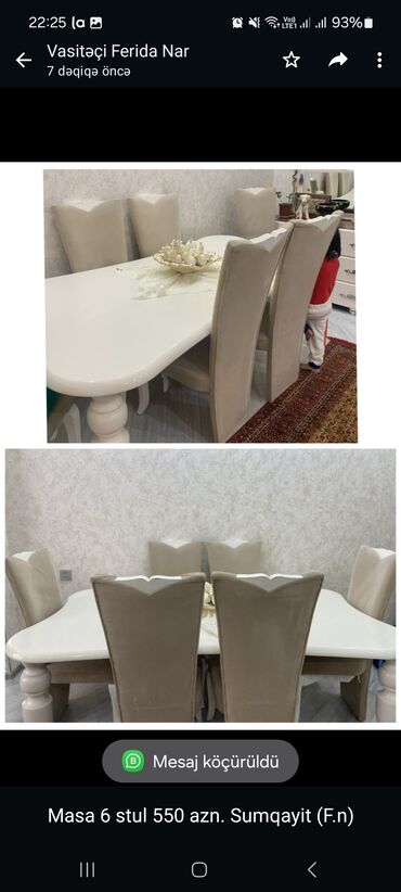 Комплекты столов и стульев: Masa 6 stul 550 azn. Sumqayit (F.n)